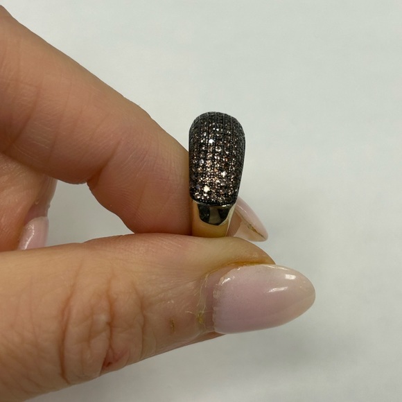 Suzy Levian Yellow Sterling Silver Pave Brown CZ Ring Size NWT - Picture 8 of 8